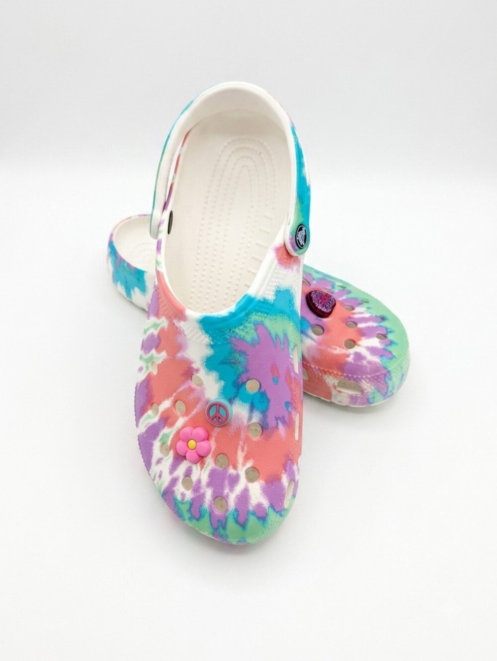 Crocs Classic Pastel Tie Dye Charm Clogs | Size M11 / W13